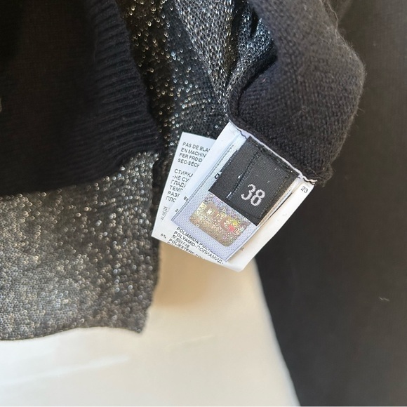 Vintage Dolce & Gabbana Black Metallic Cashmere Sweatear Size 38 - Picture 5 of 5